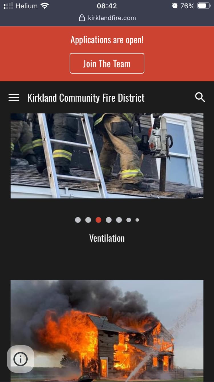 Custom website for my local fire department.