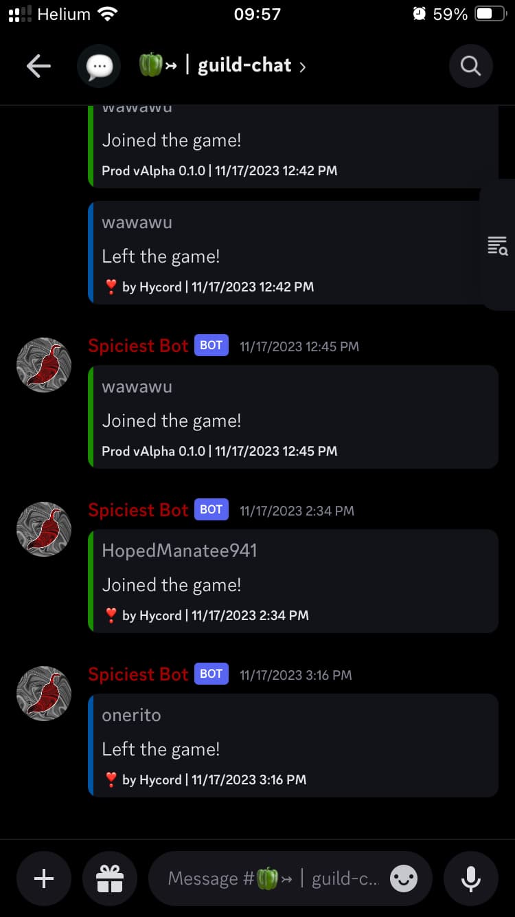 Custom Hypixel Guild bot for the Spiciest guild.